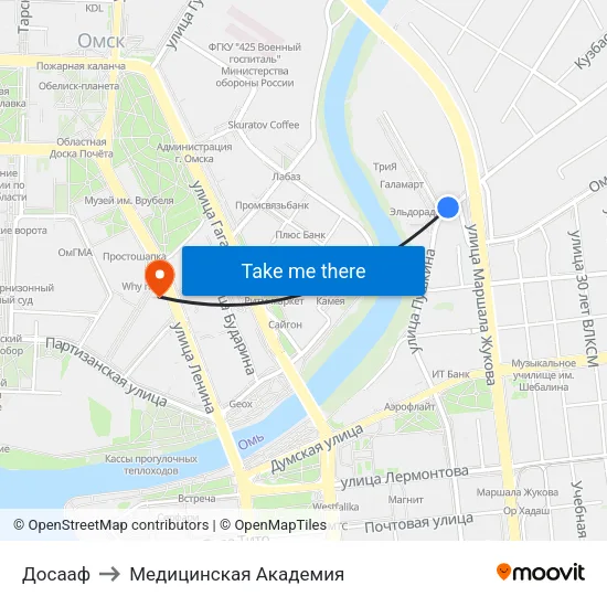 Досааф to Медицинская Академия map