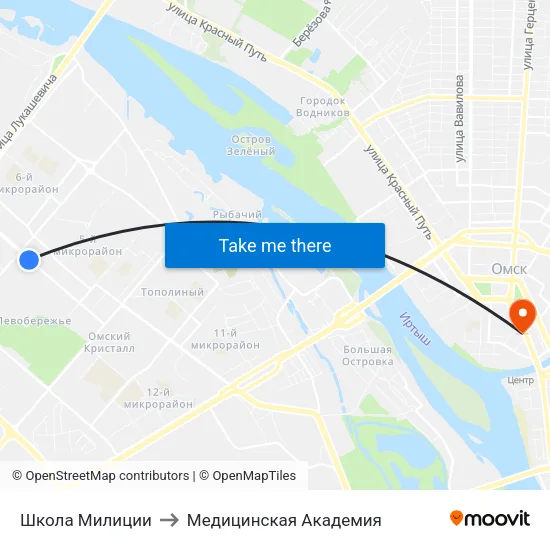 Школа Милиции to Медицинская Академия map