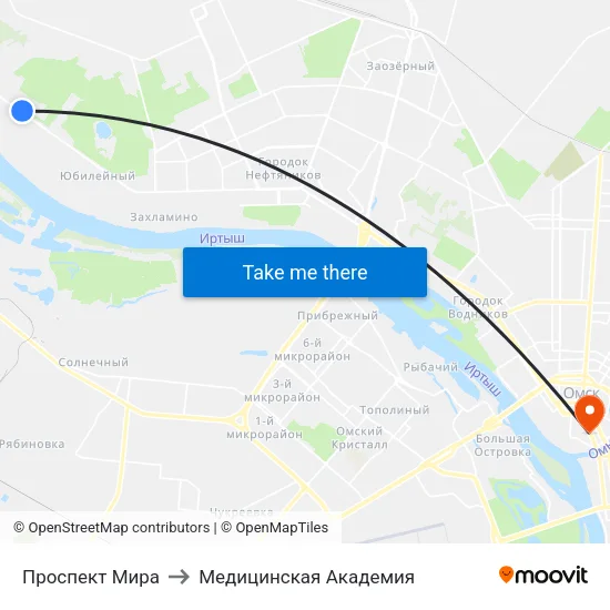 Проспект Мира to Медицинская Академия map