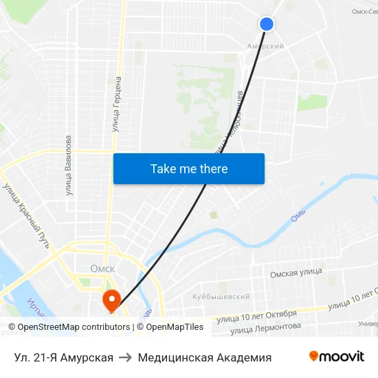 Ул. 21-Я Амурская to Медицинская Академия map