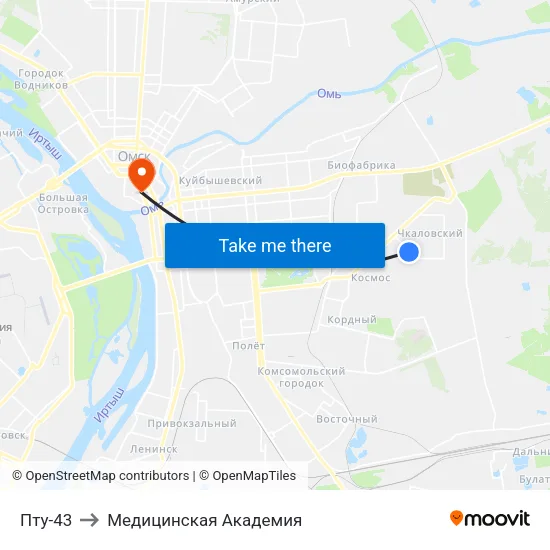 Пту-43 to Медицинская Академия map