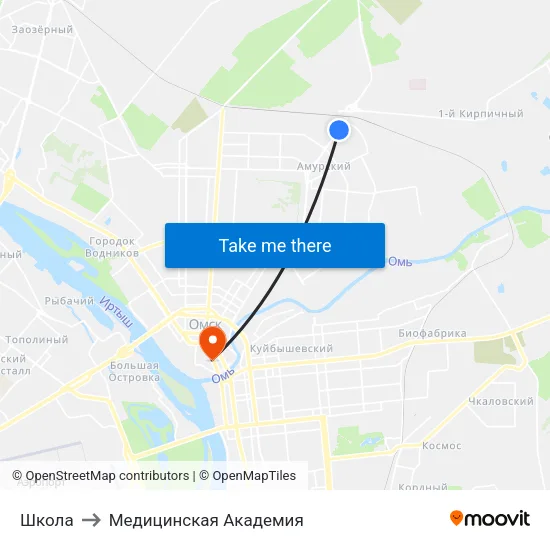 Школа to Медицинская Академия map