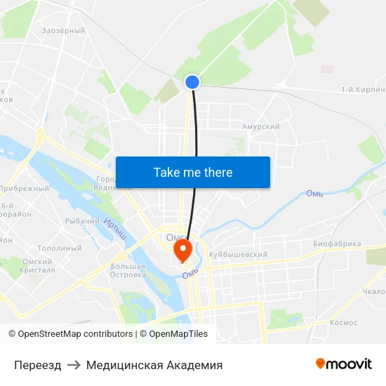 Переезд to Медицинская Академия map