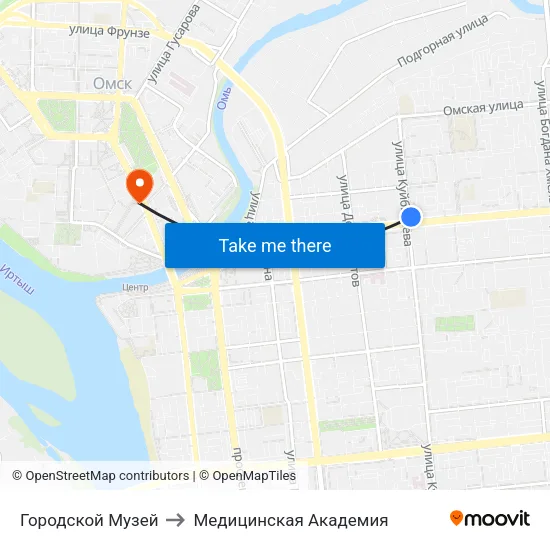 Городской Музей to Медицинская Академия map