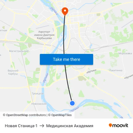 Новая Станица-1 to Медицинская Академия map