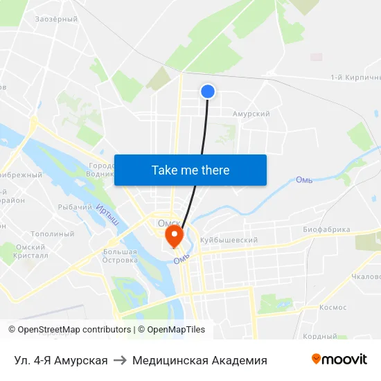 Ул. 4-Я Амурская to Медицинская Академия map