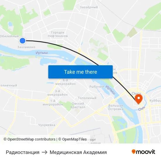 Радиостанция to Медицинская Академия map