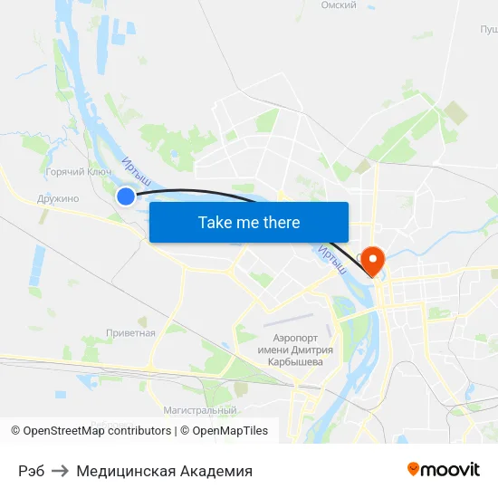 Рэб to Медицинская Академия map