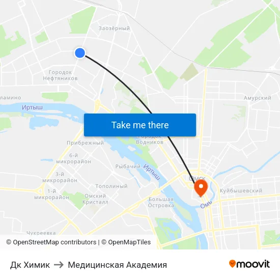 Дк Химик to Медицинская Академия map