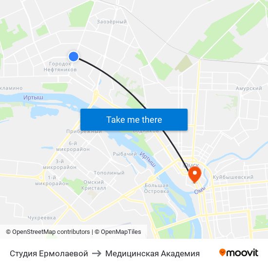 Студия Ермолаевой to Медицинская Академия map