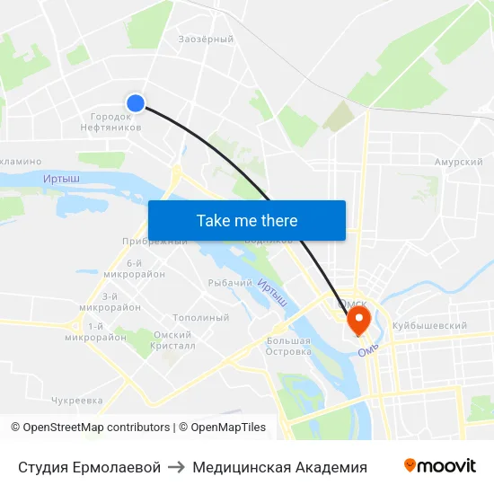 Студия Ермолаевой to Медицинская Академия map
