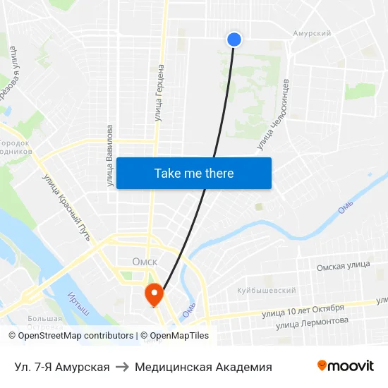 Ул. 7-Я Амурская to Медицинская Академия map