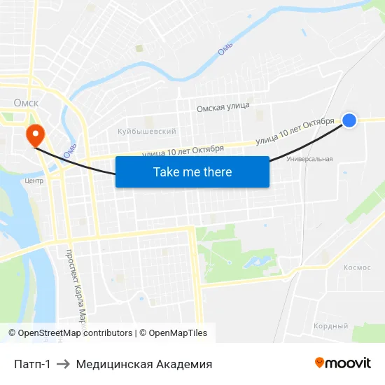 Патп-1 to Медицинская Академия map