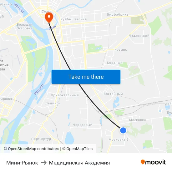 Мини-Рынок to Медицинская Академия map