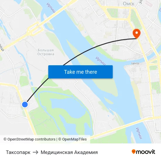 Таксопарк to Медицинская Академия map