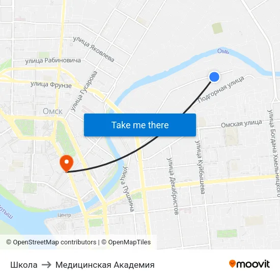 Школа to Медицинская Академия map