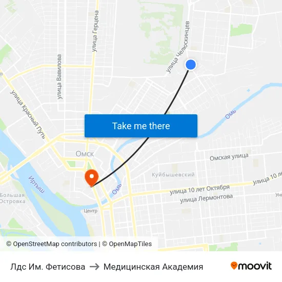 Лдс Им. Фетисова to Медицинская Академия map