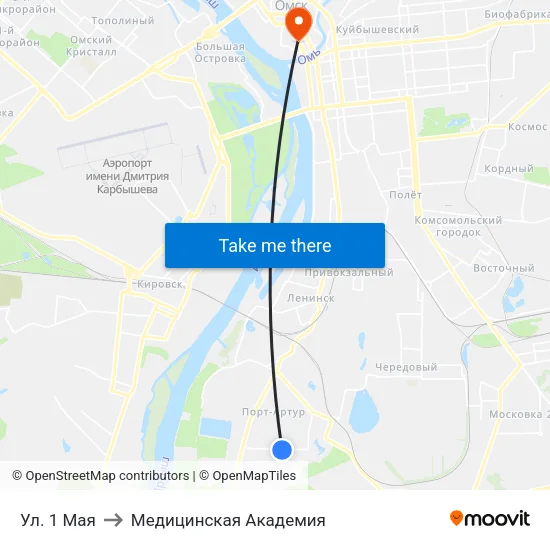 Ул. 1 Мая to Медицинская Академия map