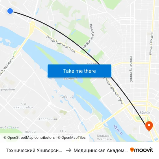 Технический Университет to Медицинская Академия map