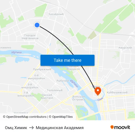 Омц Химик to Медицинская Академия map