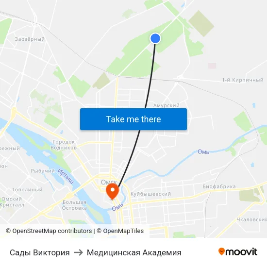 Сады Виктория to Медицинская Академия map