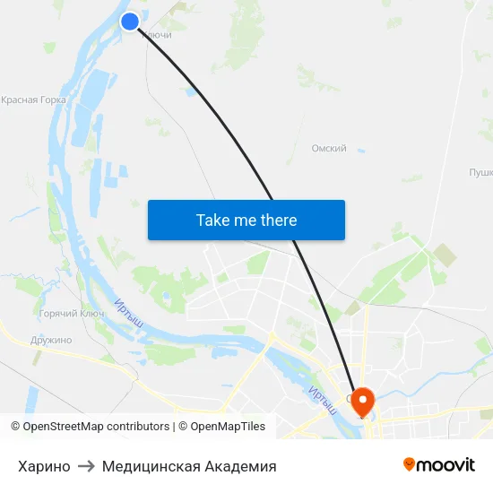 Харино to Медицинская Академия map