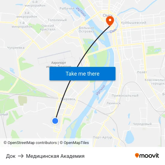 Док to Медицинская Академия map