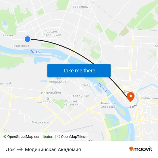 Док to Медицинская Академия map