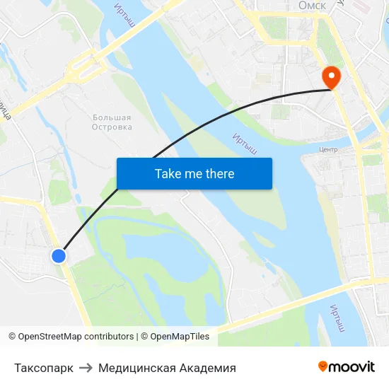 Таксопарк to Медицинская Академия map