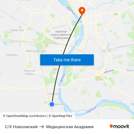 С/Х Новоомский to Медицинская Академия map