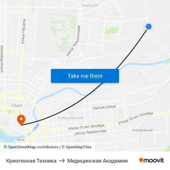 Криогенная Техника to Медицинская Академия map