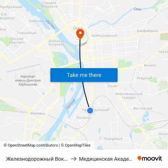 Железнодорожный Вокзал to Медицинская Академия map