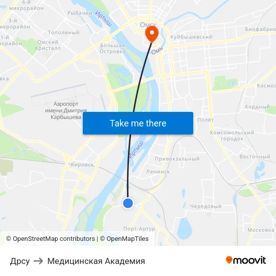Дрсу to Медицинская Академия map