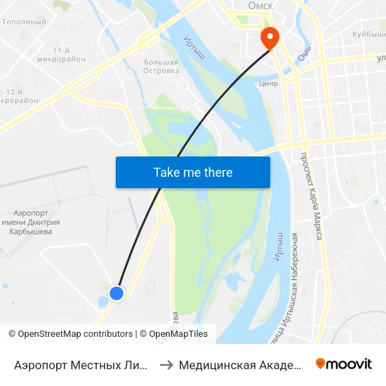 Аэропорт Местных Линий to Медицинская Академия map