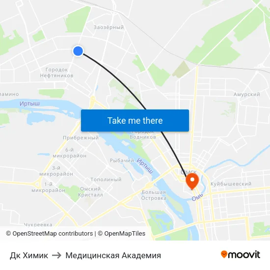 Дк Химик to Медицинская Академия map