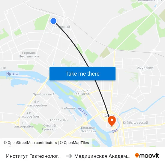 Институт Газтехнология to Медицинская Академия map