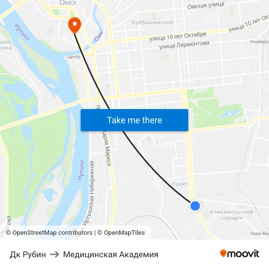Дк Рубин to Медицинская Академия map