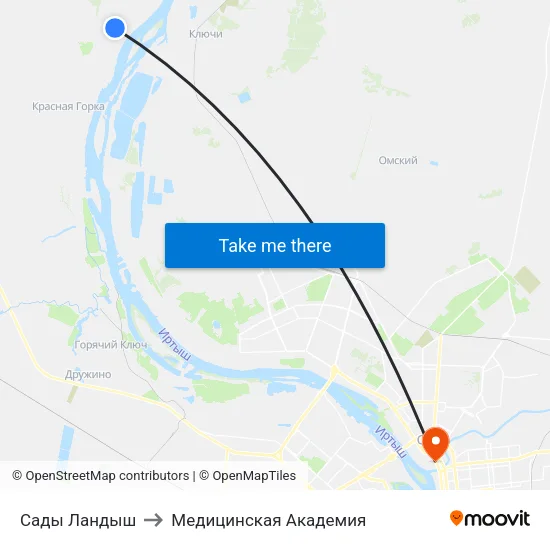 Сады Ландыш to Медицинская Академия map