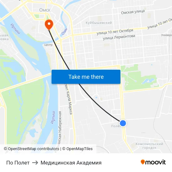 По Полет to Медицинская Академия map
