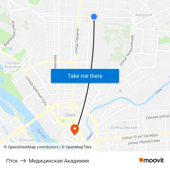 Птск to Медицинская Академия map