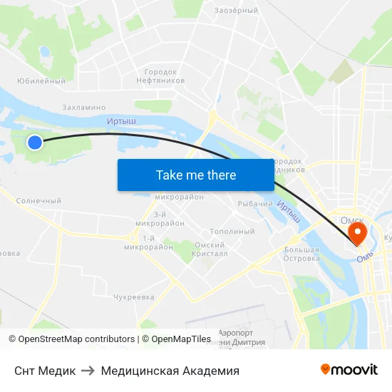 Снт Медик to Медицинская Академия map