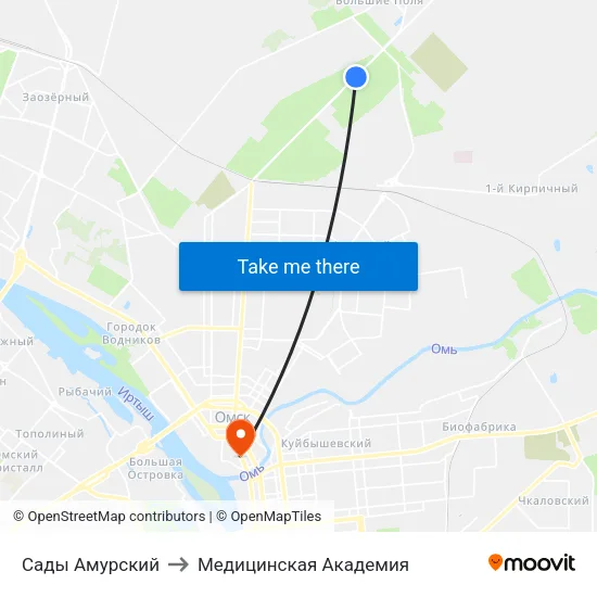 Сады Амурский to Медицинская Академия map