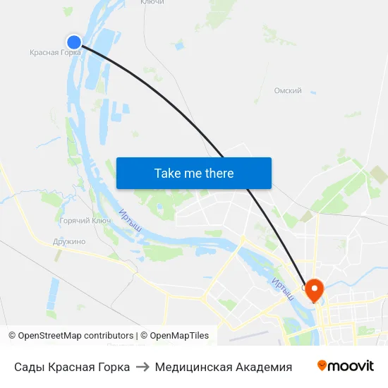 Сады Красная Горка to Медицинская Академия map