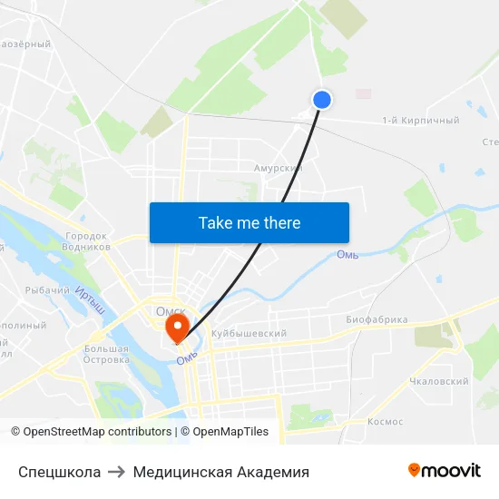 Спецшкола to Медицинская Академия map