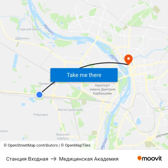 Станция Входная to Медицинская Академия map