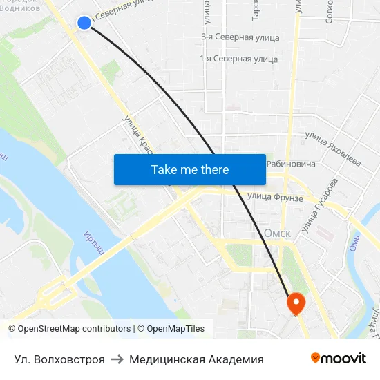 Ул. Волховстроя to Медицинская Академия map