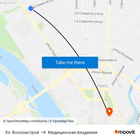 Ул. Волховстроя to Медицинская Академия map