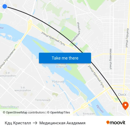 Кдц Кристалл to Медицинская Академия map