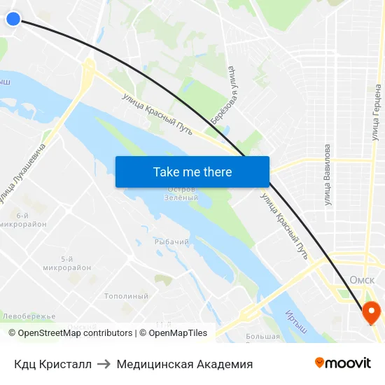 Кдц Кристалл to Медицинская Академия map