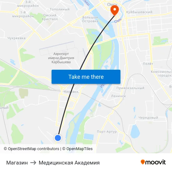 Магазин to Медицинская Академия map